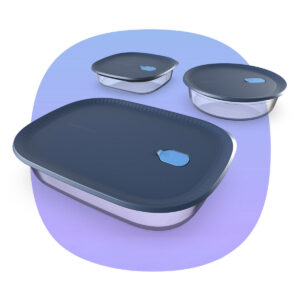 VoilaGlass_EN_Bundle.jpg Tupperware Voila™ Glass Bakeware Set of 3 | Square, Round & XL Rectangular